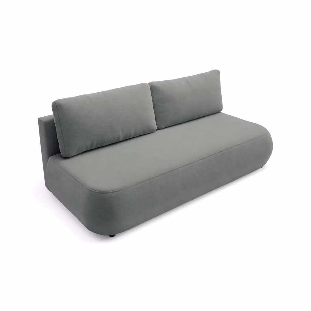 Divano Letto 2 Posti con Contenitore Brugnato DMORA Grigio L: 210 cm, P: 106 cm – 2