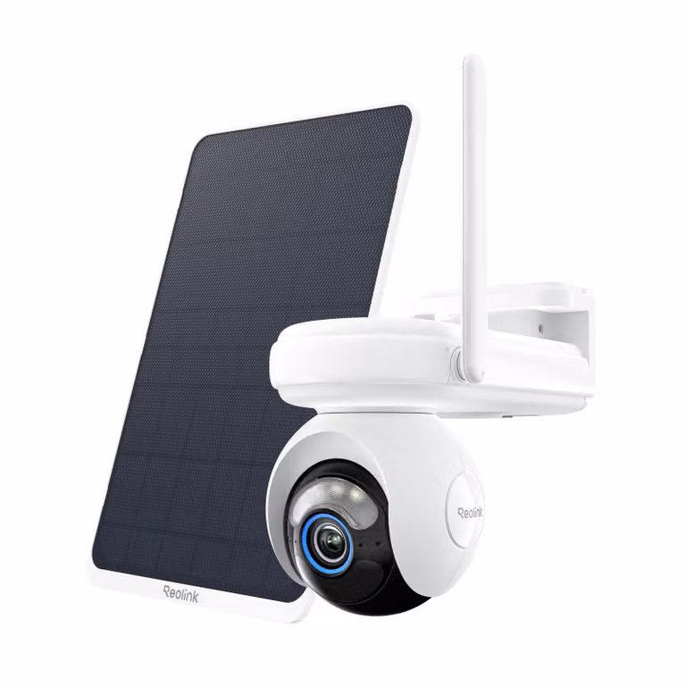 Reolink Altas Go PT+ Pannello Solare, Telecamera di sicurezza esterna da 2K 4MP 4G a 360°, con batteria, visione notturna a colori, registrazione pre-evento di 10 secondi, tracciamento automatico e rilevamento tramite intelligenza artificiale
