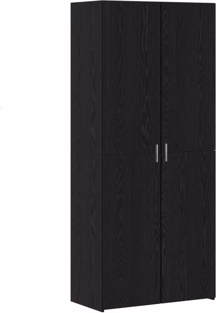 Credenza 2 pz-Set di 2 Buffet-Armadio da cucina Rovere Nero 80 x 42 x 185 cm