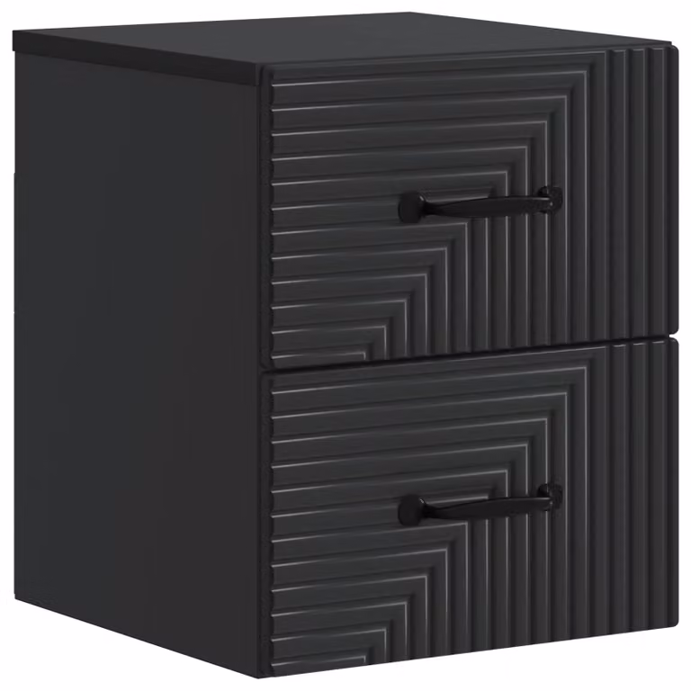 Mobiletto da notte a muro con cassetto Nero 34,5 x 33 x 40 cm