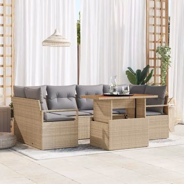 Set Divano da Giardino 7 pz 6-Numero di posti 3349664