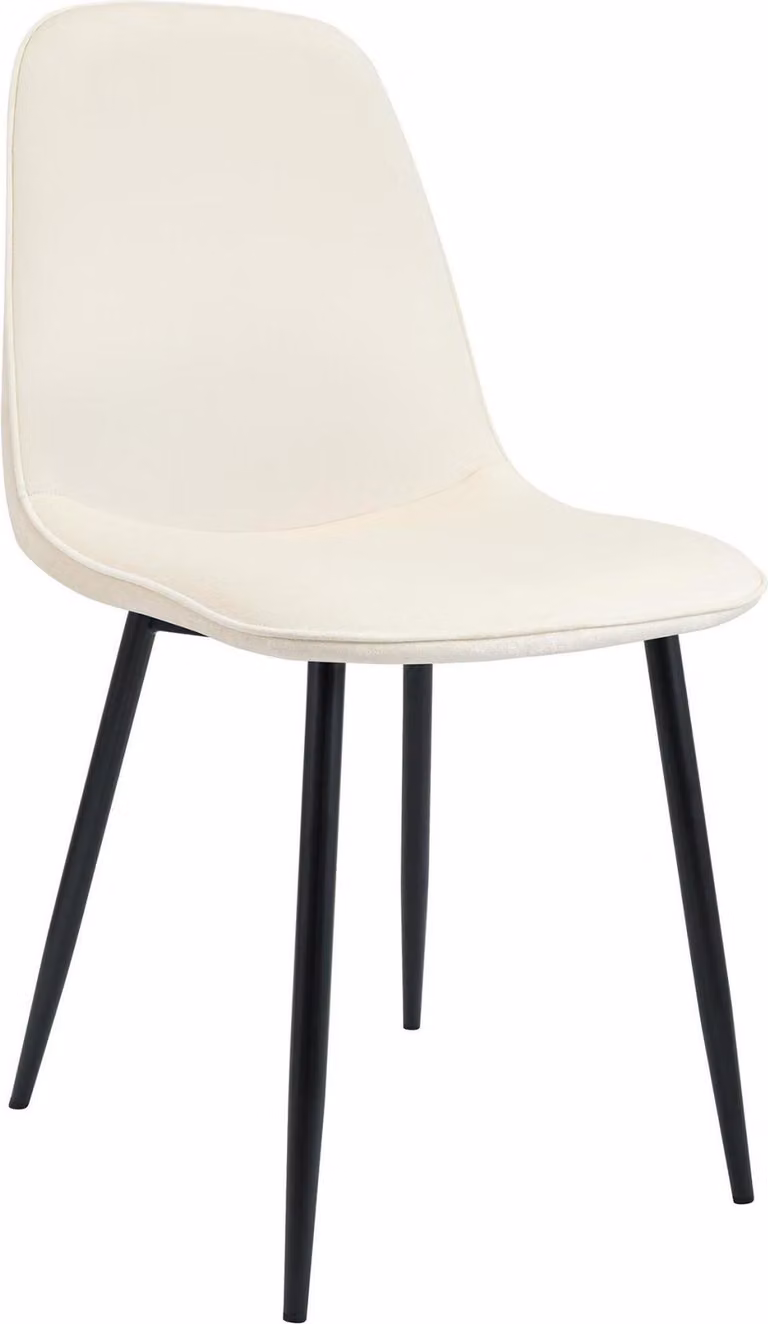 Sedia da pranzo in velluto color crema - Sedia da cucina - Elevato comfort di seduta fino a 150 kg di carico