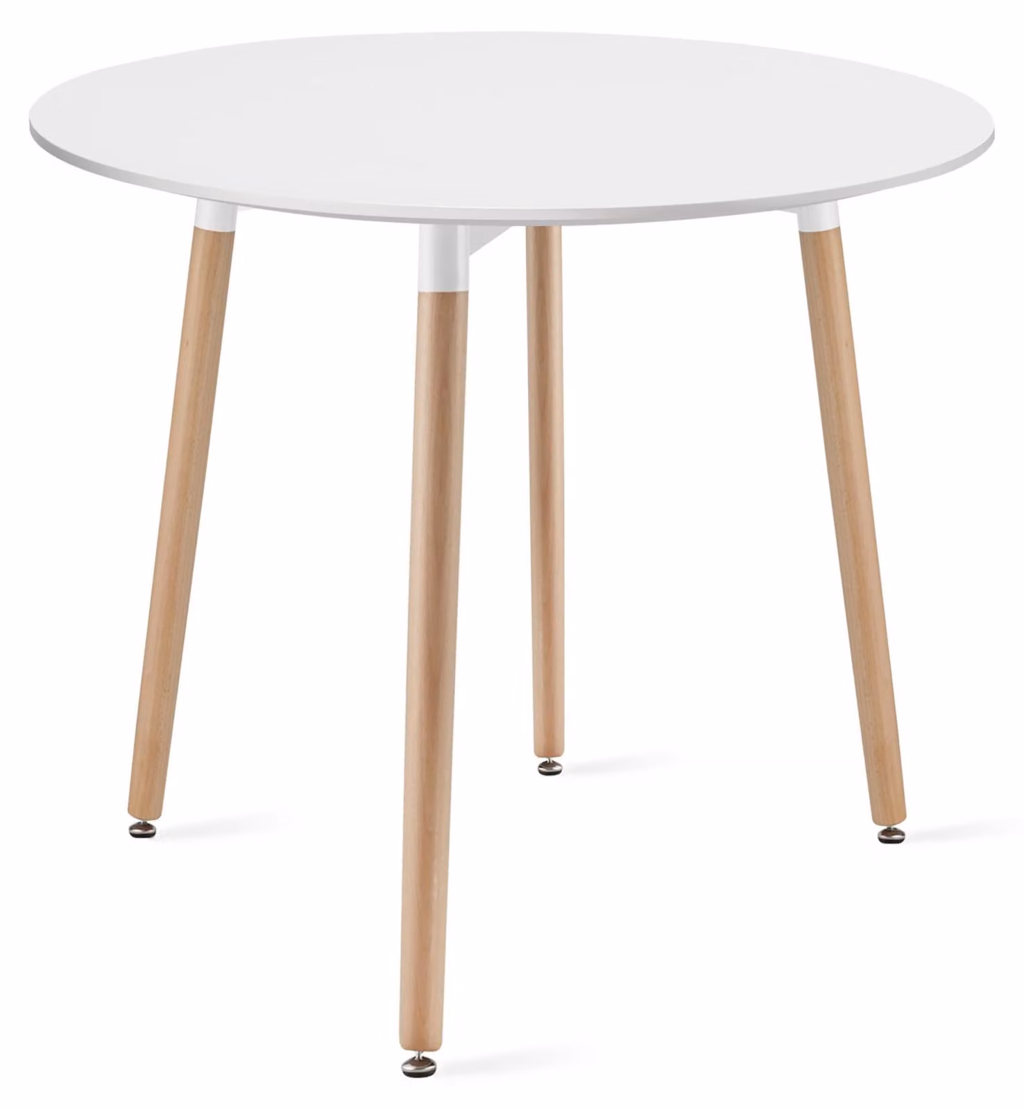 Tavolo - Leobert - Kami - Bianco/Gambe Naturali - 80 Cm