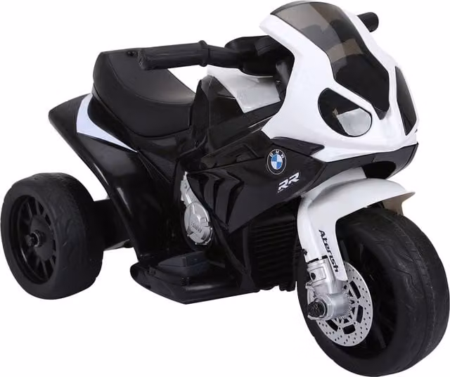 Moto Elettrica per Bambini HOMCOM con Licenza BMW, 3 Ruote, Batteria Ricaricabile 6V, Bianca e Nera, L/P/H: 66 x 37 x 44 cm – 1