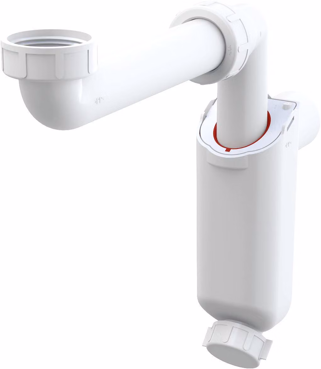 Sifone salvaspazio Alcadrain per lavabo DN 32 con dado di raccordo da 5/4"