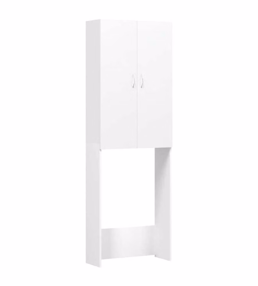 Armadio da bagno vidaXL per lavatrice bianco con ante a battente L/P/H: 64 x 25,5 x 190 cm
