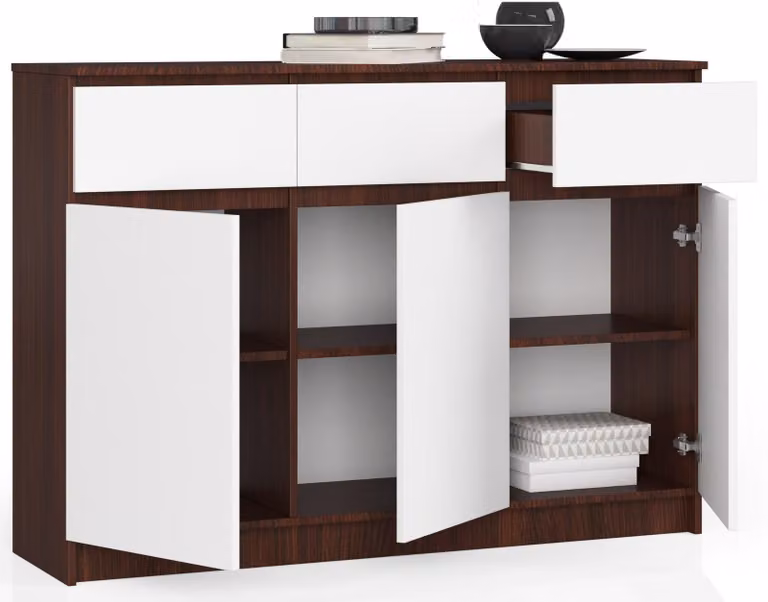 Mobile base da cucina 40 cm S40 OLIWIA con piano di lavoro lucido, 1 anta e 1 cassetto, altezza 85 cm
