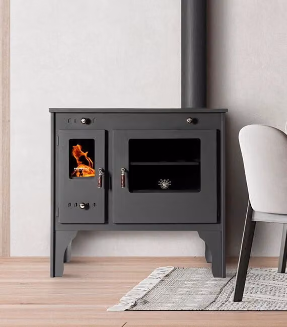 PROMETEY Retro Eco 7 kW piastra in ghisa cucina a legna Fornello Stufa