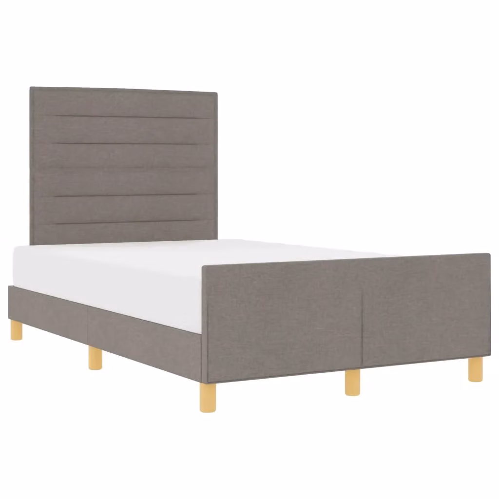 Struttura letto con testiera Talpa vidaXL in tessuto beige o grigio, L 120 x P 200 cm – 2