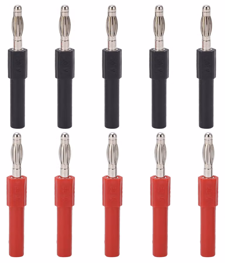Set di 5 connettori a banana da 4 mm (maschio) a connettore a 2 mm (femmina), adattatore per multimetro