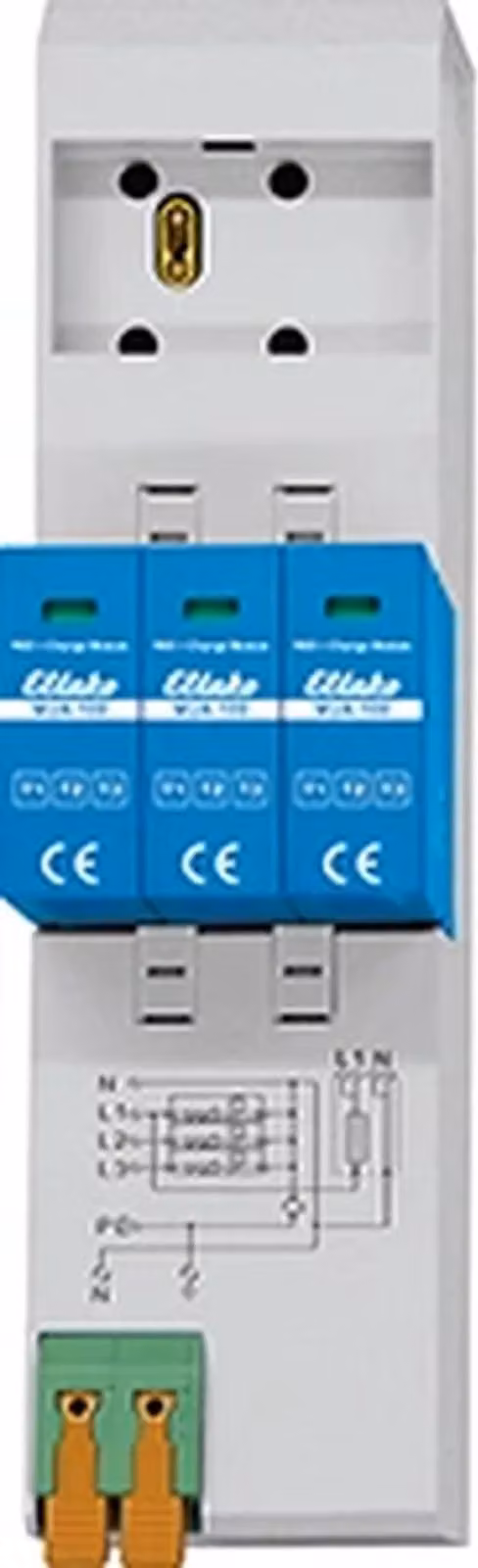 ELTAKO Scaricatore di sovratensione modulare, tipo 1, 2, 3, montaggio su sbarra collettrice, 1 pz.