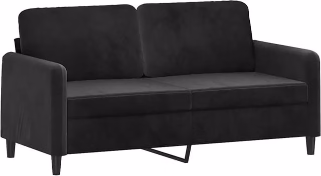 Divano | Divano da soggiorno | Sofa a 2 Posti Nero 140 cm in Velluto