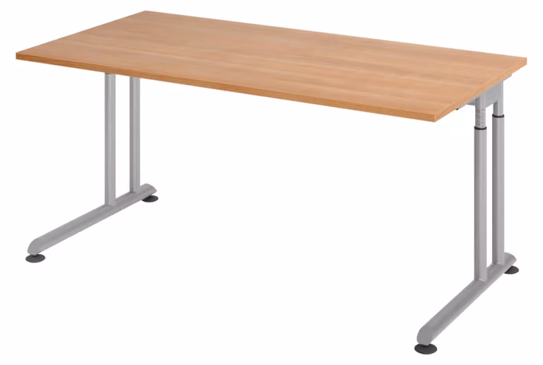 bümö Scrivania Serie-Z - Struttura: argento, dimensioni: 160 x 80 cm, decorazione: noce