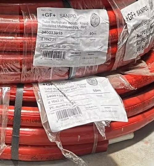 Tubo multistrato Sanipol George Fischer Rosso 16x2,25 mm 50 m