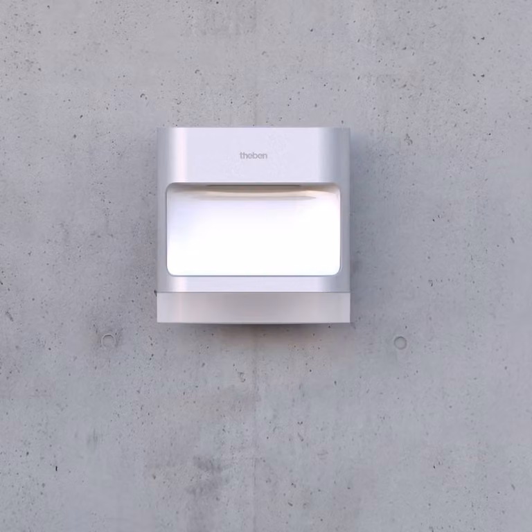 Theben theLeda D S AL Applique da esterno con sensore PIR, Alluminio / Grigio / Zincato, Alluminio, Moderno