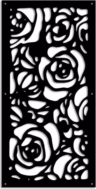 ROSES - Pannello in PVC traforato - Parasole Colore: nero, Misura: 98x198 cm