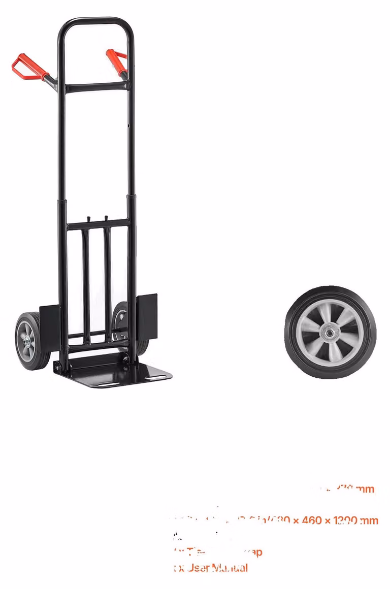 Carrello a mano, portata 272 kg, maniglia ergonomica, 600 libbre