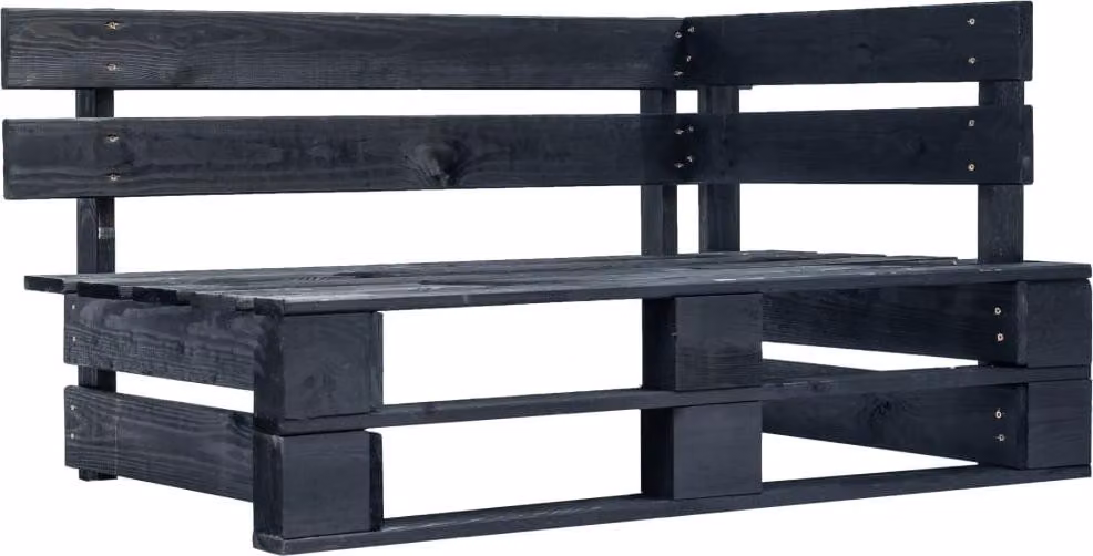 vidaXL Set da salotto in pallet 6 pezzi nero Legno di pino impregnato