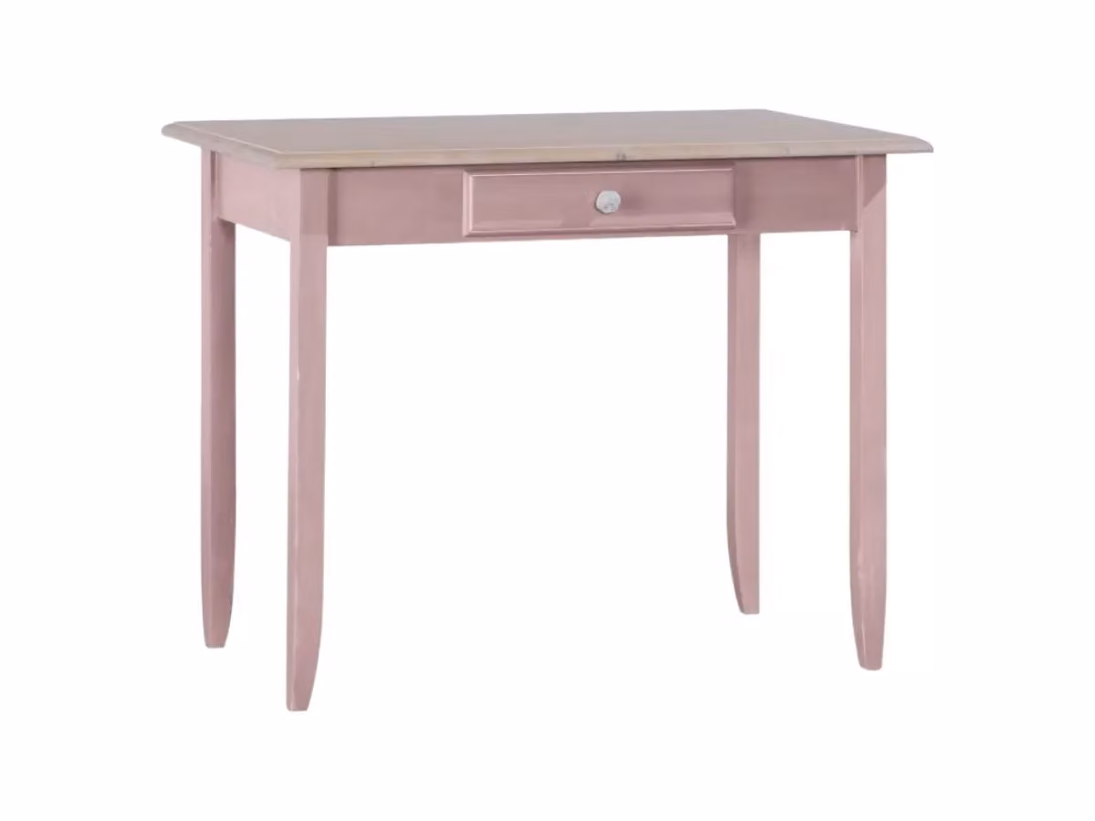 Scrivania con un cassetto in legno laccato rosa Mobili 2G L: 99 cm, P: 61 cm, H: 80 cm