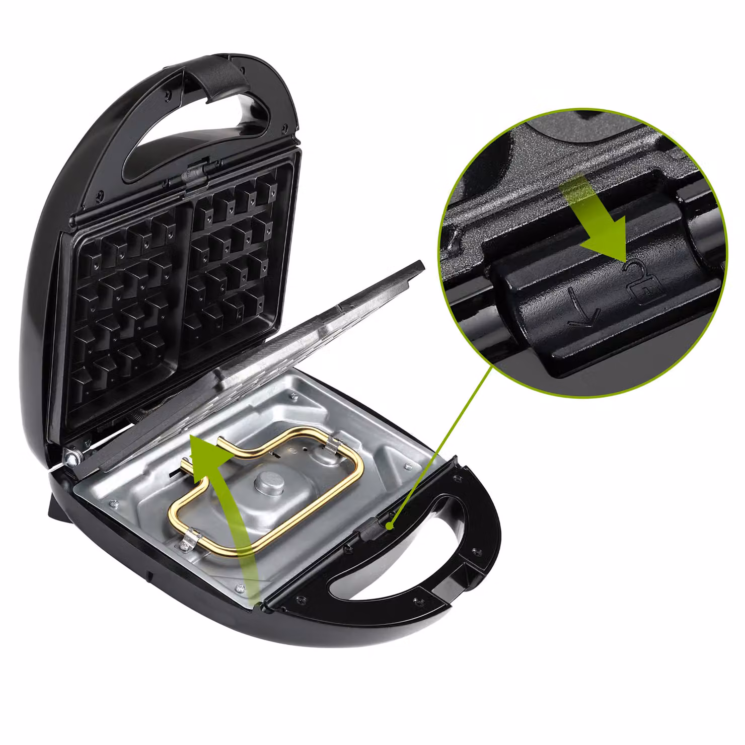 Grill a contatto 3 in 1 Monzana nero e argento con protezione da surriscaldamento, 800 W – 4