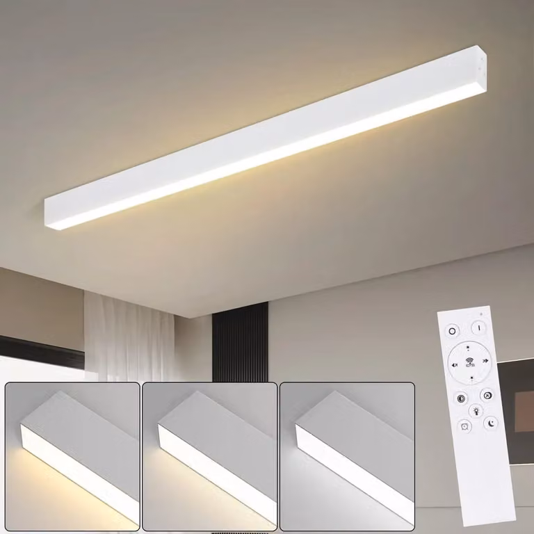 ZMH LED plafoniera dimmerabile soggiorno moderno bianco 32W plafoniera con telecomando 107 CM per camera da letto cucina ufficio sala da pranzo
