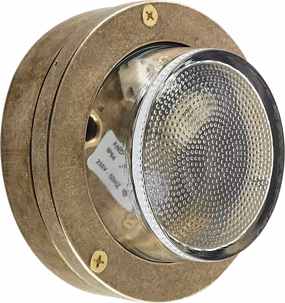 Applique da esterno in vetro vero ottone G9 IP64 rotondo D: 14 cm in ottone Maritim luce da cantina