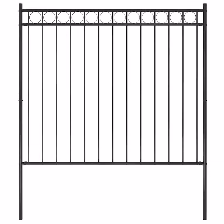 Recinzione da giardino vidaXL ASSEN in acciaio nero con finitura a polvere L: 1,7 m, H: 1,5 m