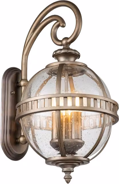 Applique esterna Halleron Kichler bronzo E14 IP44 3x40W