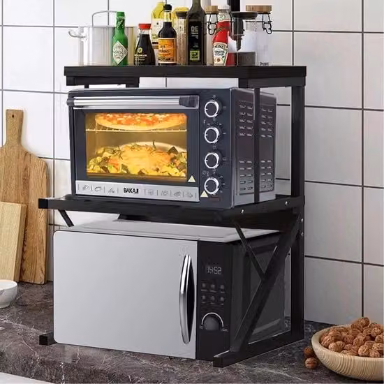 Magnetron con ripiano per spezie - Credenza in acciaio inox con 2 cassetti