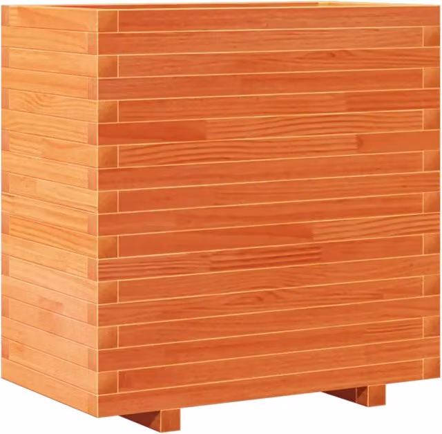 Fioriera | Cassetta per fiori | Vaso Giardino Marrone Cera 70x40x72 cm Legno Massello Pino