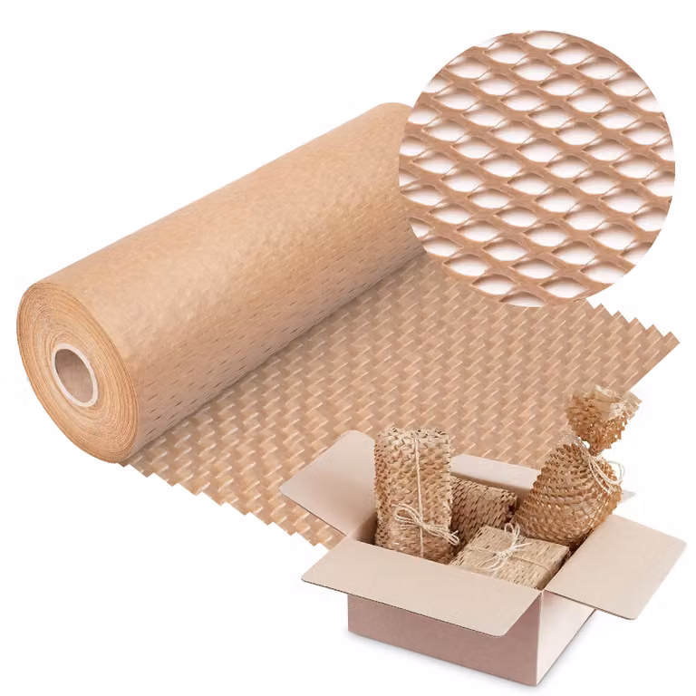 Carta alveolare, dimensioni 40 cm x 50 m, grammatura 70 g/m², color marrone