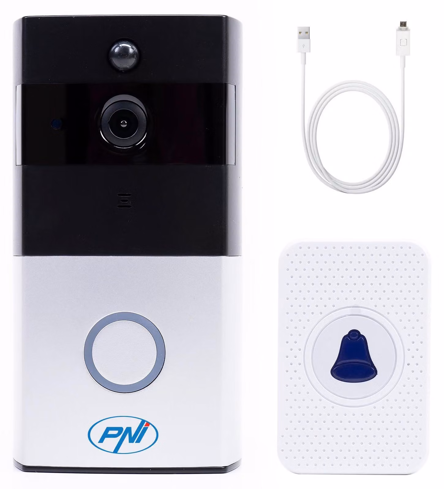 PNI SafeHome PT710B WiFi HD, kit per citofono video intelligente P2P e adattatore USB 2.0 a microfono
