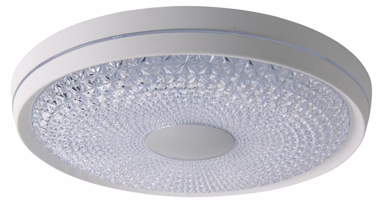 Plafoniera LED, telecomando, bianco, CCT, P 51 cm