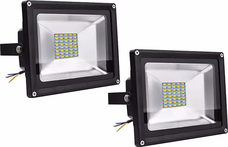 Greenmigo 2 pezzi faretti LED SMD da 30 W, proiettori IP65, lampade per illuminazione da cantiere, faretti, faretti da parete, faretti da esterno, lampade 85-265 V CA