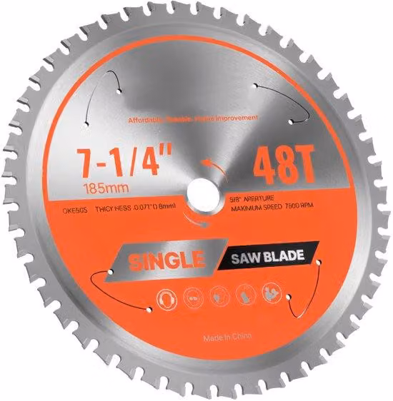 Disco per sega circolare da 185 mm di diametro, con 48 denti in lega di precisione, albero da 15,875 mm, rivestimento superficiale liscio, ideale per seghe circolari, dotato di tecnologia che riduce il rumore e il calore durante il taglio, adatto per il t