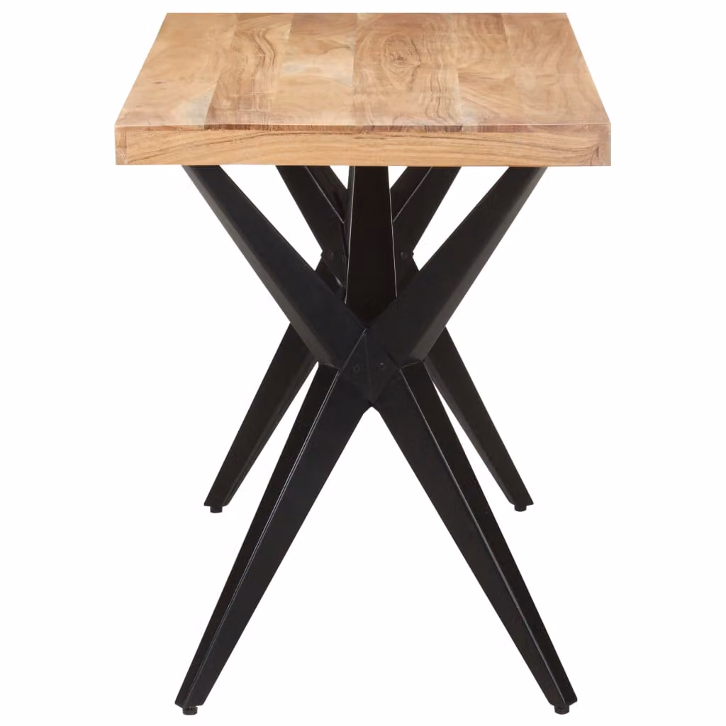 vidaXL Tavolo da pranzo 120x60x76 cm in legno massiccio di acacia