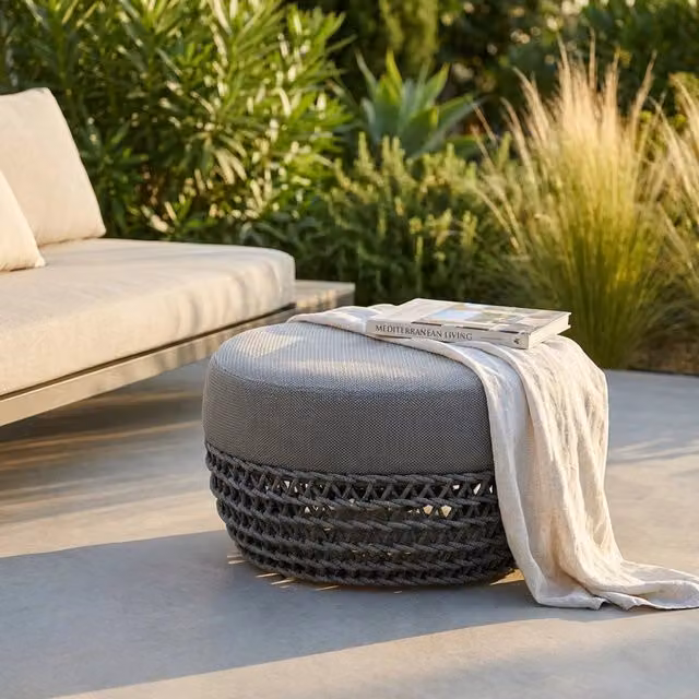 Pouf da Giardino in alluminio e corda - LOTUS