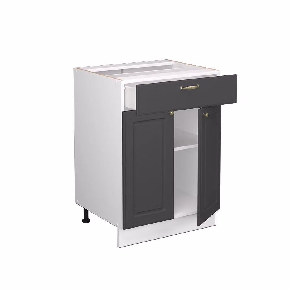 Cassettiera da bagno Fame-Line Vicco colore Antracite e Oro con cassetto soft-close, senza piano di lavoro, L: 60 cm, H: 82 cm – 2
