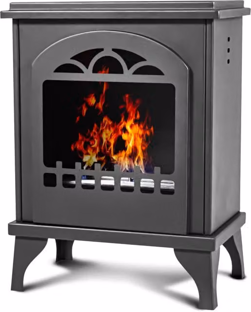 Camino a bioetanolo da terra freestanding Didone Frankystar stile vintage, colore nero, L/P/H: 40 x 25 x 54 cm