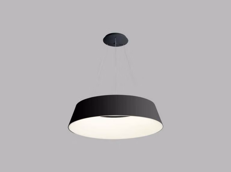 Apparecchio a sospensione rotondo KATY, Variante: Ø 600 x 170 x 2500 mm, 60 W, 3400 lm, nero