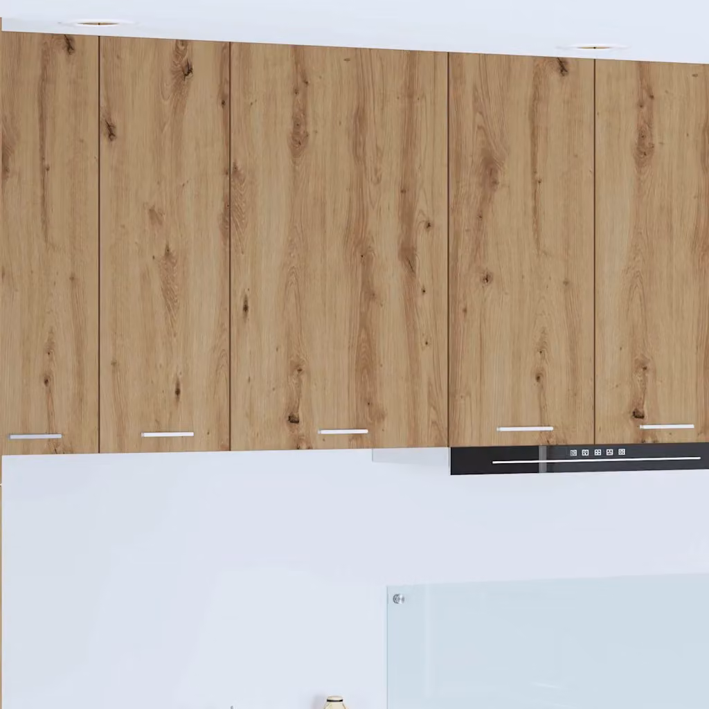 Armadio pensile da cucina moderno vidaXL in legno e MDF, Bianco e Rovere, L 50 cm x P 31 cm x H 80 cm