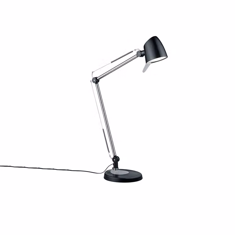 Trio Leuchten - Lampada da tavolo moderna I lampada da tavolo I lampada I lampada acciaio I argento I nichel opaco con nero incl. LED - funzione Marie touch I soggiorno I camera da letto - metallo allungato - I (non sostituibile) LED