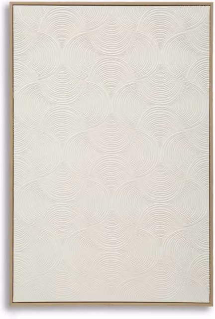 Dipinto astratto materico Semplicity B di Vikasa Home, tela bianca con cornice, L: 120 cm, H: 80 cm