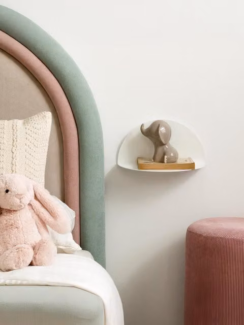 Comodino Moon bianco per bambini in metallo Kenay Home