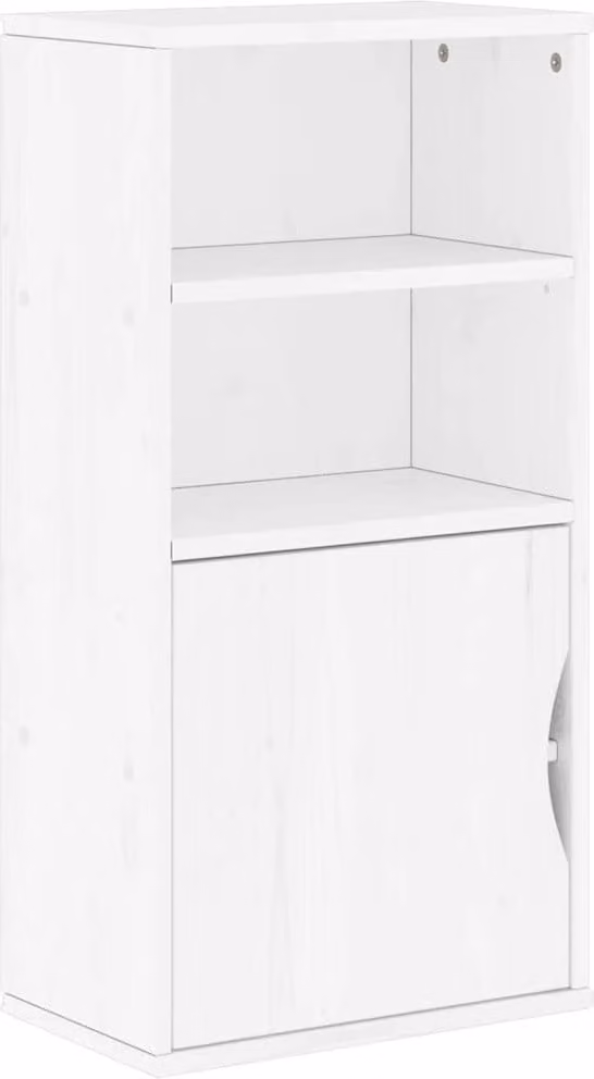 Armadietto Laterale ODDA Bianco 40x24x79 cm Legno Massello Pino