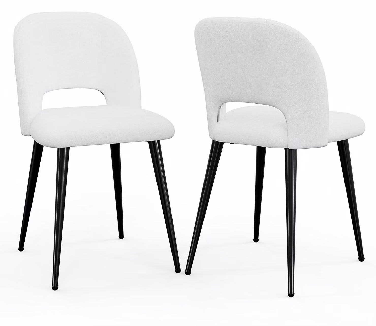 Set di 2 sedie da pranzo in stile Art Déco, con struttura in metallo e design ergonomico