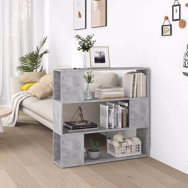 Libreria/Divisorio vidaXL Grigio Cemento L: 100 cm, P: 24 cm, H: 94 cm