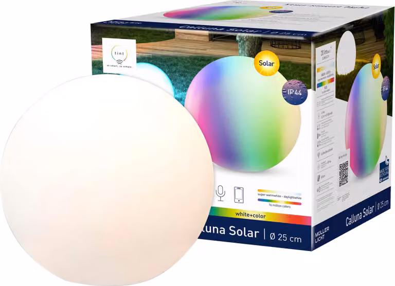 TINT Müller-Licht Luce solare LED da giardino Calluna, Ø 25 cm, RGB+W