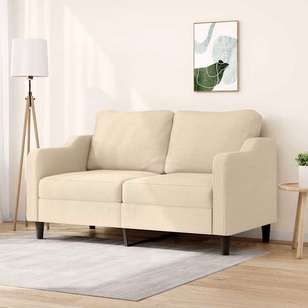Divano a 2 posti moderno vidaXL in tessuto beige con struttura in metallo per il tuo soggiorno