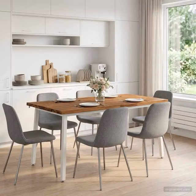 Tavolo da pranzo con bordo vivo 160 x 90 x 75 cm Naturale 3425017